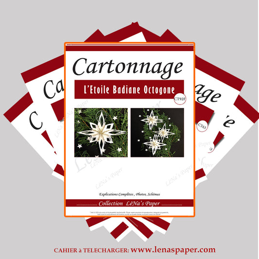 L'Etoile Badiane Hexagonale -Tuto Cartonnage à télécharger (Copie) Lena's Paper