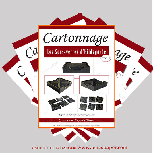 Les Sous-Verre d'Hildegarde -Tuto Cartonnage à télécharger (Copie) Lena's Paper