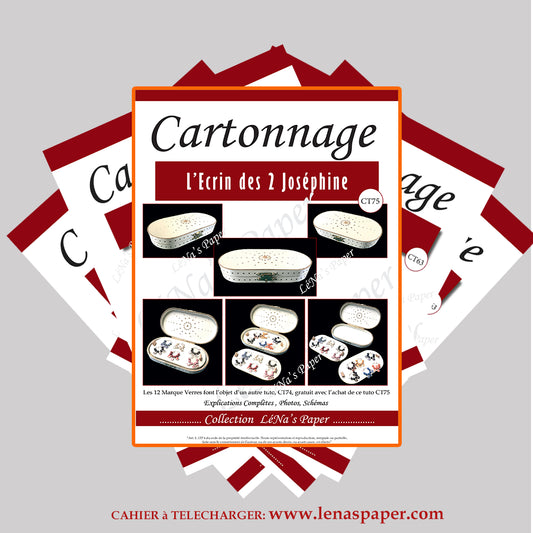 L'Ecrin des 2 Joséphine - Tuto Cartonnage à télécharger Lena's Paper
