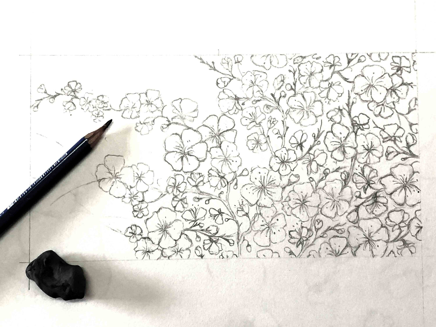 Carte double CERISIER du Japon + enveloppe Lena's Paper