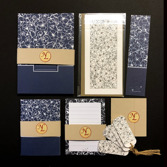 Box papeterie CERISIER du JAPON-10 articles de papeterie-coffret Lena's Paper