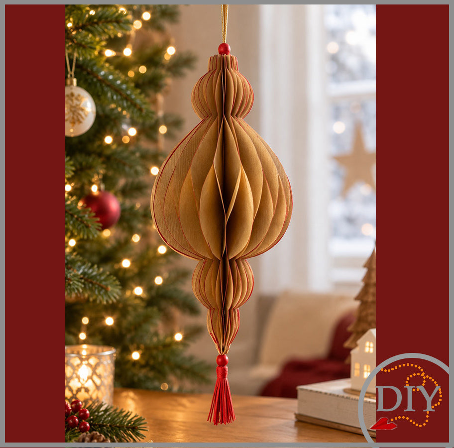 Les 3 Lampions de Noël -Tuto Cartonnage à télécharger Lena's Paper