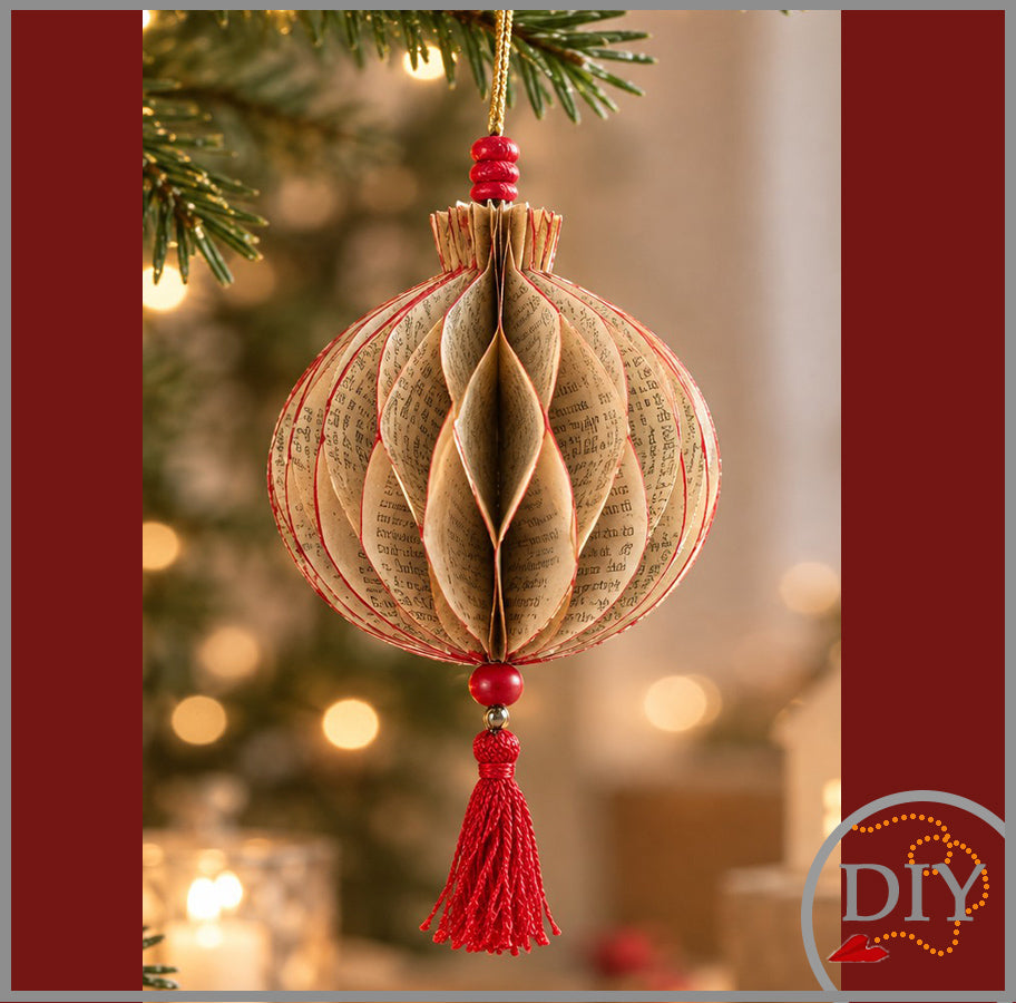 Les 3 Lampions de Noël -Tuto Cartonnage à télécharger Lena's Paper