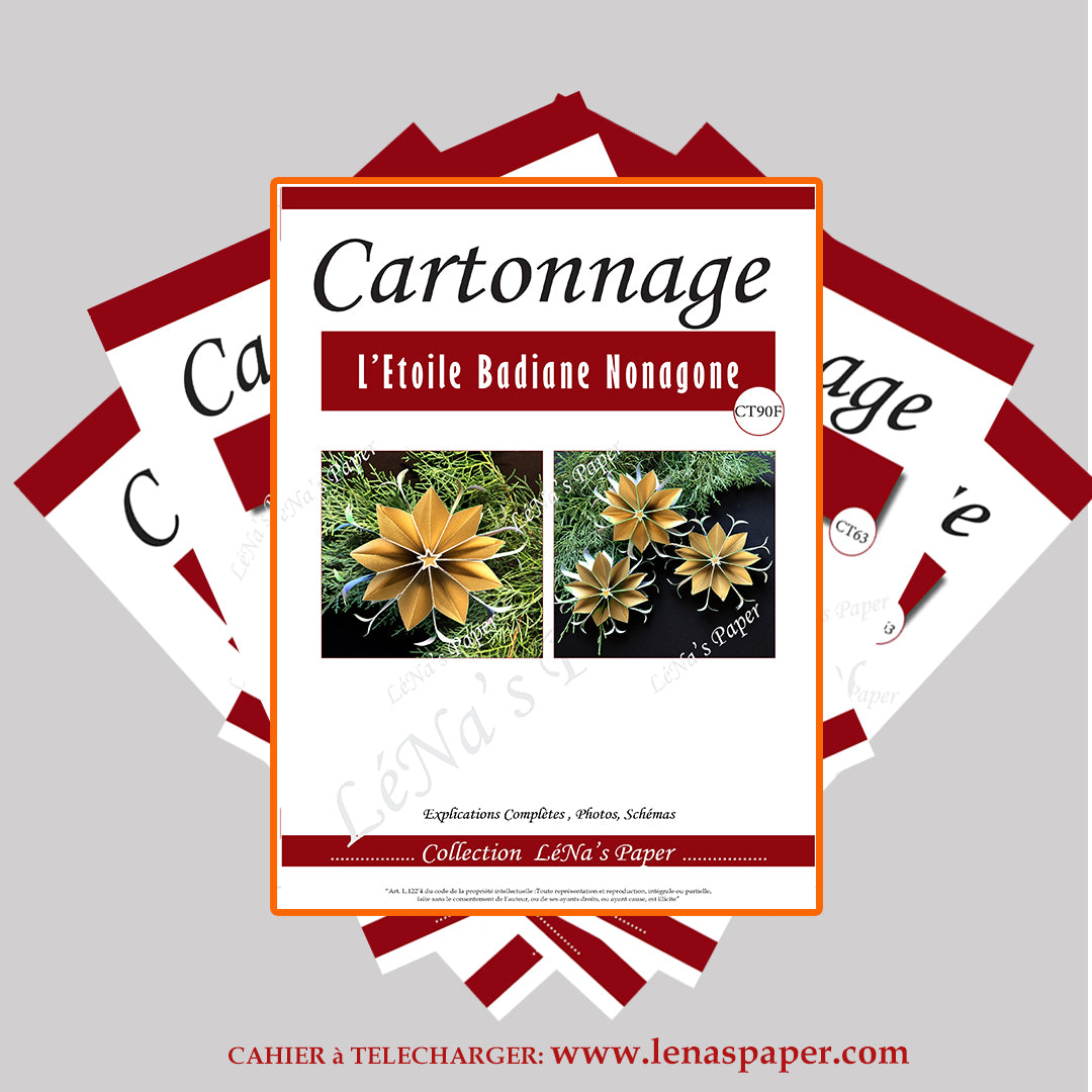 L'Etoile Badiane Nonagone -Tuto Cartonnage à télécharger (Copie) Lena's Paper