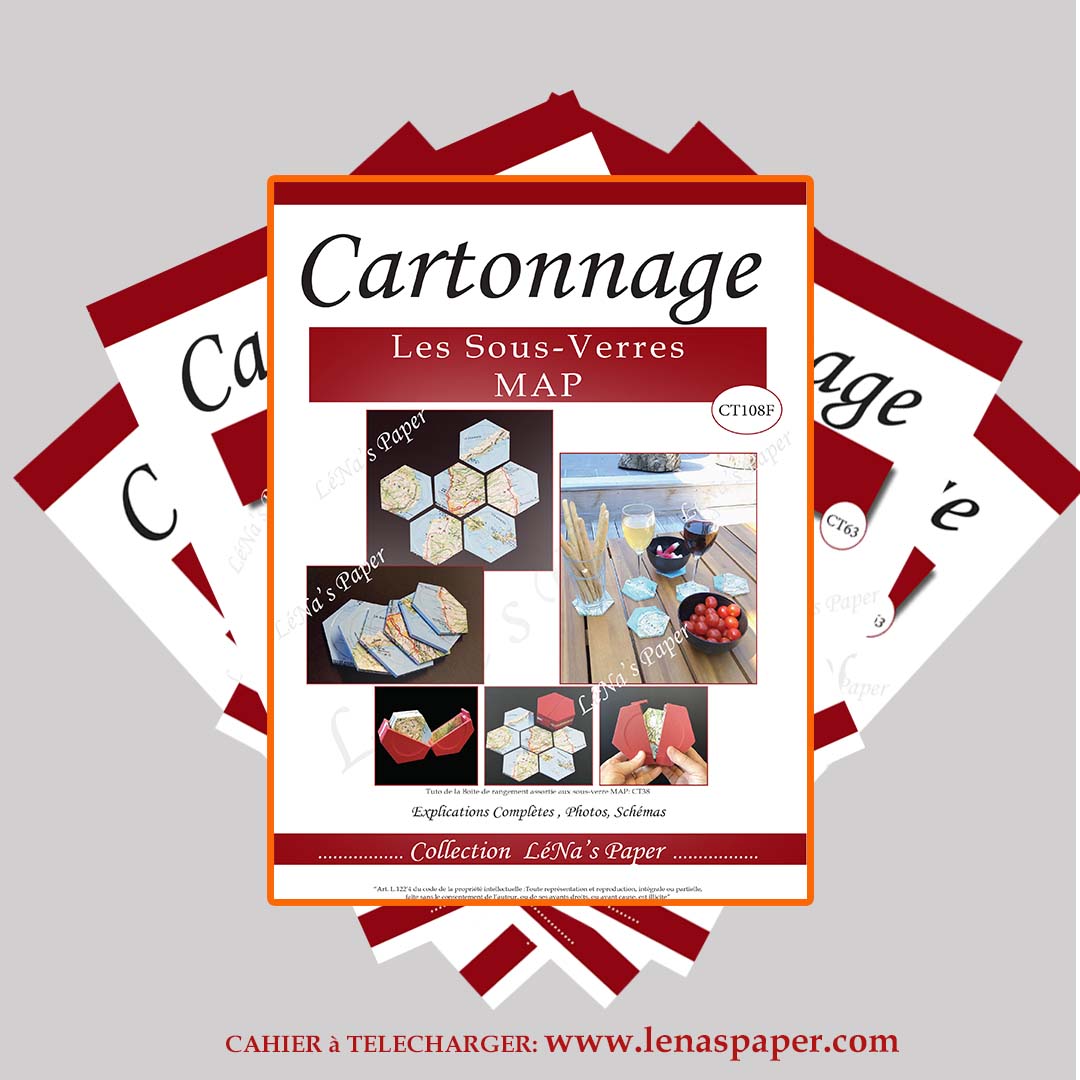 Les Dessous de Verres MAP - Tuto cartonnage à Télécharger Lena's Paper