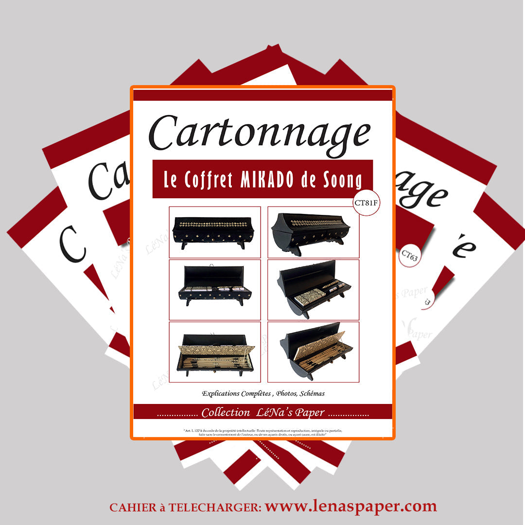 Le Coffret Mikado de Soong-Tuto Cartonnage à télécharger Lena's Paper