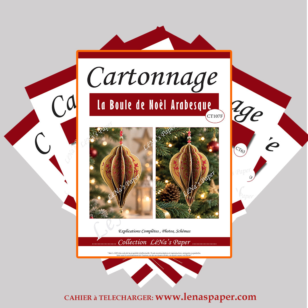 La Boule de Noël Arabesque -Tuto Cartonnage à télécharger (Copie) Lena's Paper