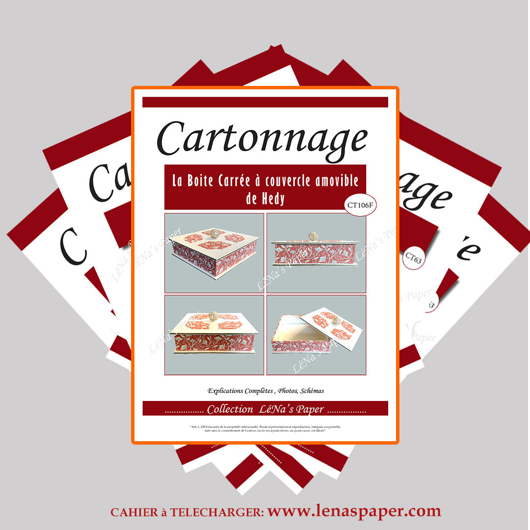 La Boite Carrée de Hedy -Tuto Cartonnage à télécharger (Copie) Lena's Paper