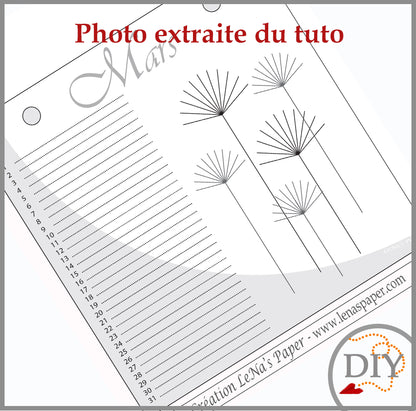 Planche Mars du Calendrier perpétuel - Tuto à Télécharger Lena's Paper